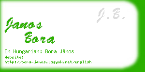 janos bora business card